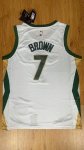 Maillot de Basket #7 Brown Boston Celtics 23-24 city Blanc Brodé